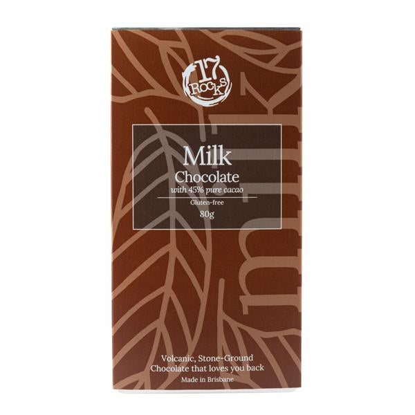 17 Rock Chocolates 45% Milk Chocolate - 80g bar