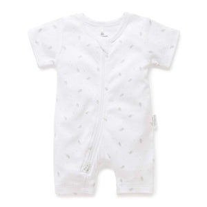 Purebaby Short Leg Zip Growsuit