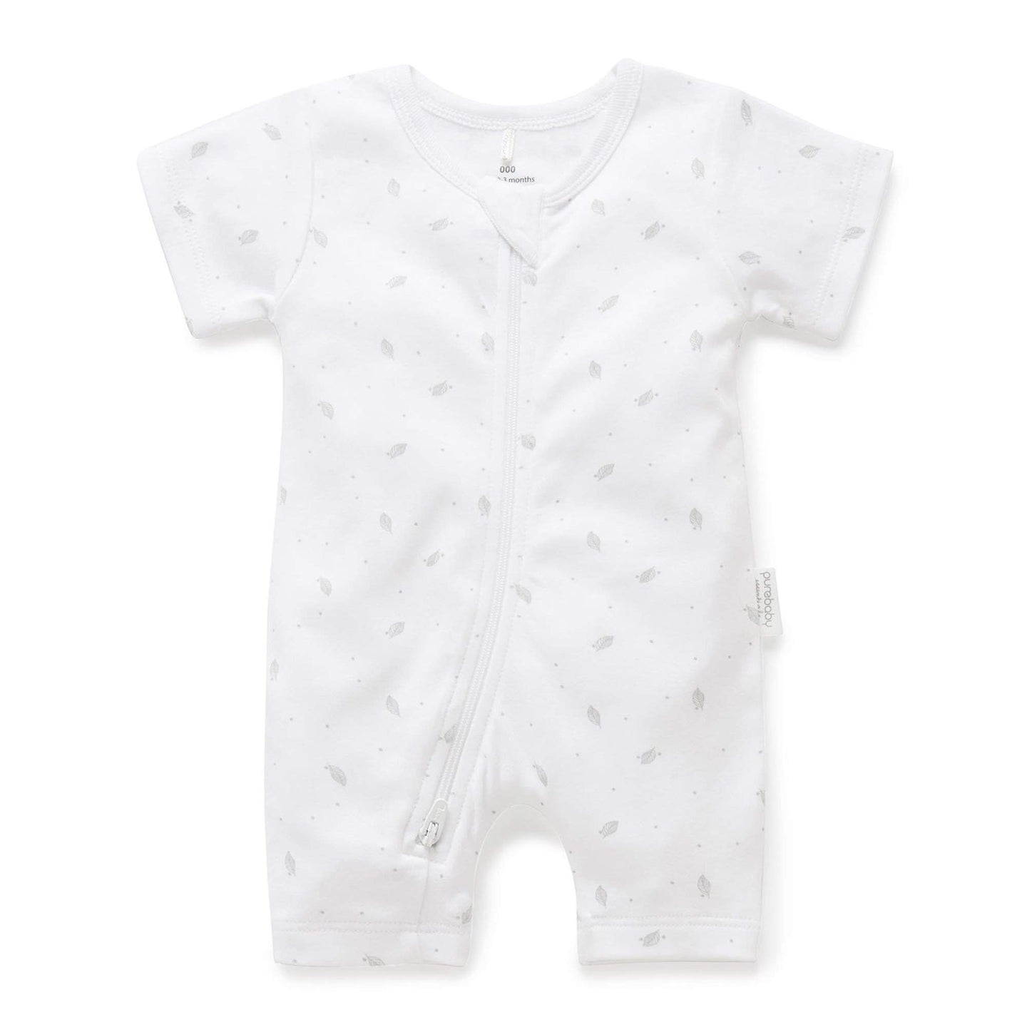 Purebaby Short Leg Zip Growsuit