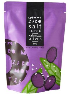 Mount Zero Salt Cured Kalamata Olives - 80g
