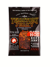 Load image into Gallery viewer, Territory Jerky Flaming Hot Beef Jerky - 25g
