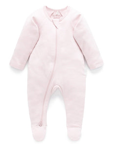 Purebaby Zip Growsuit Pink