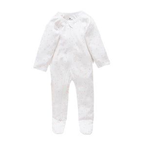 Purebaby Zip Growsuit Pink Spot